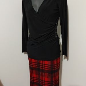 Plaid skirt red & black large